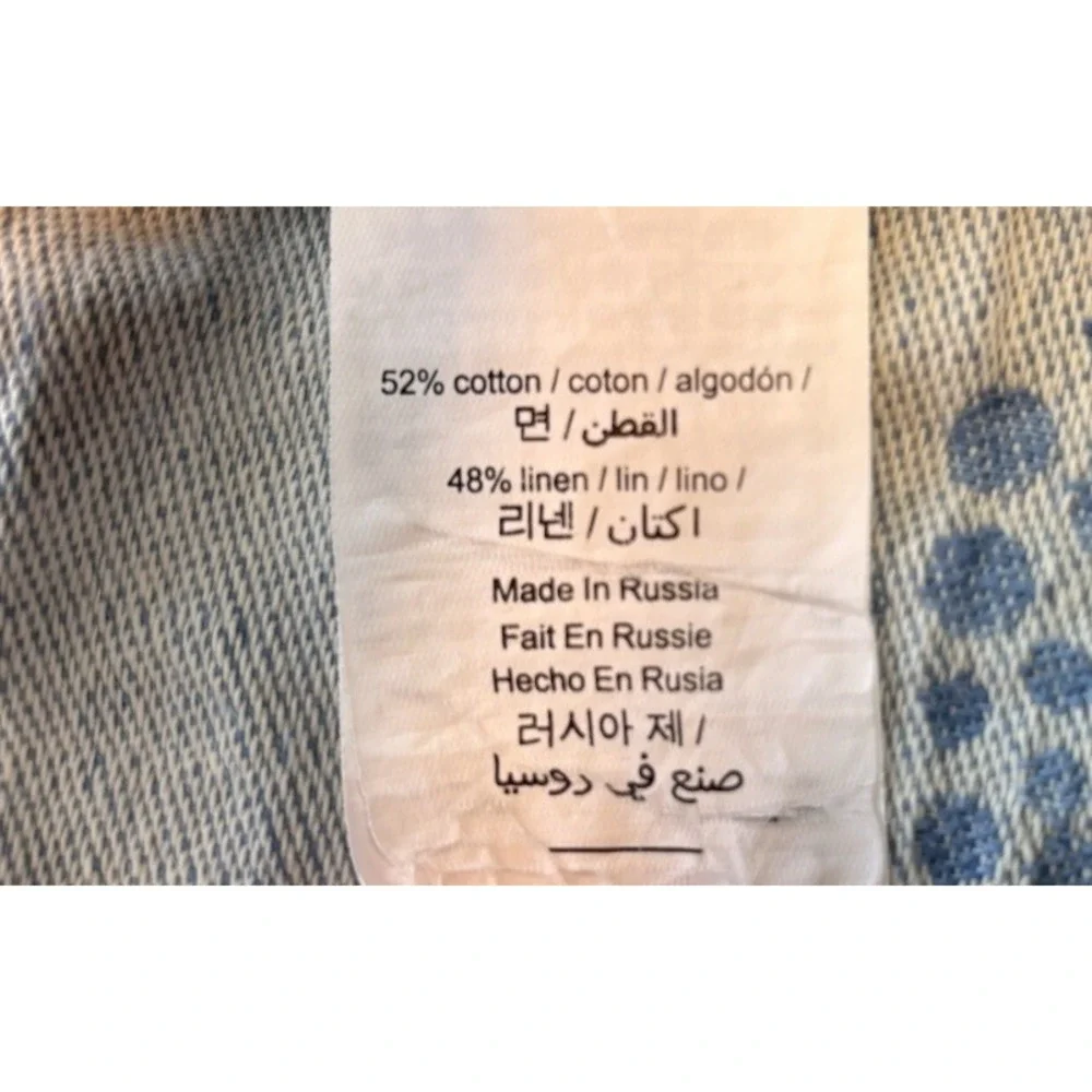 WILLIAMS-SONOMA Vintage Floral LIGHT BLUE Jacquard Table Runner 17.5